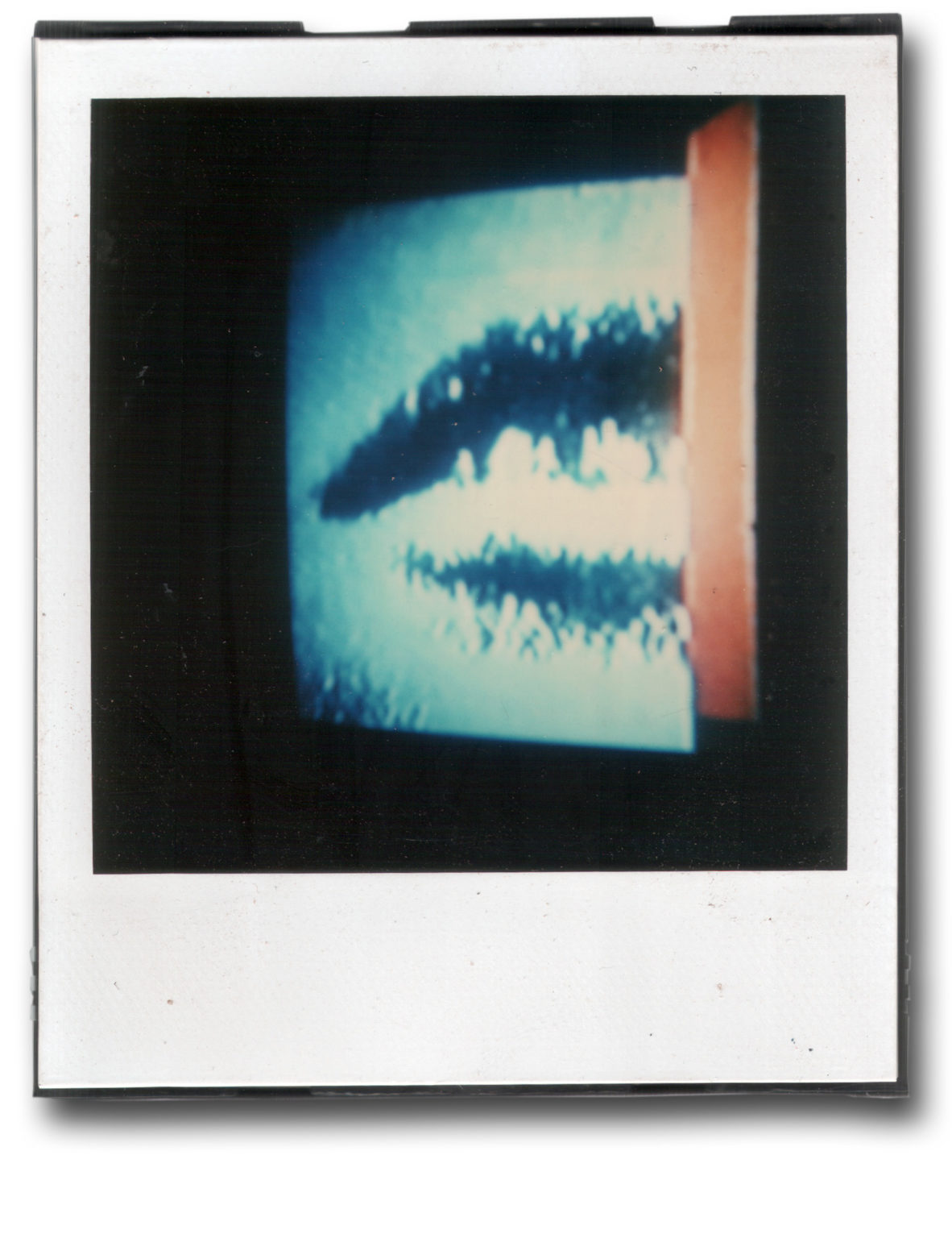 Andre Werner TV blue triptych, SX70,polaroid, 1988